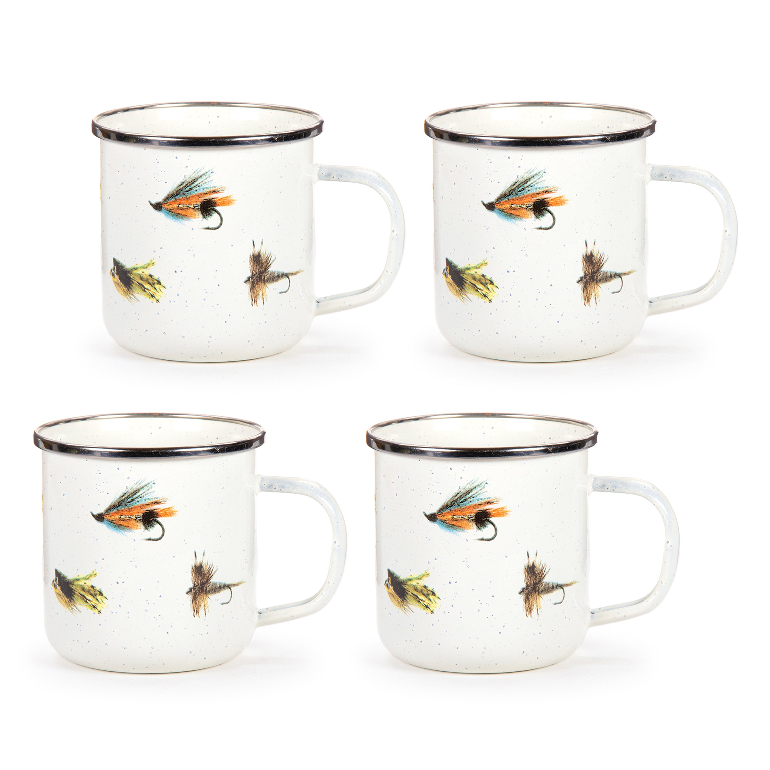 Fishing Fly 12 oz Mugs - Set of 4
