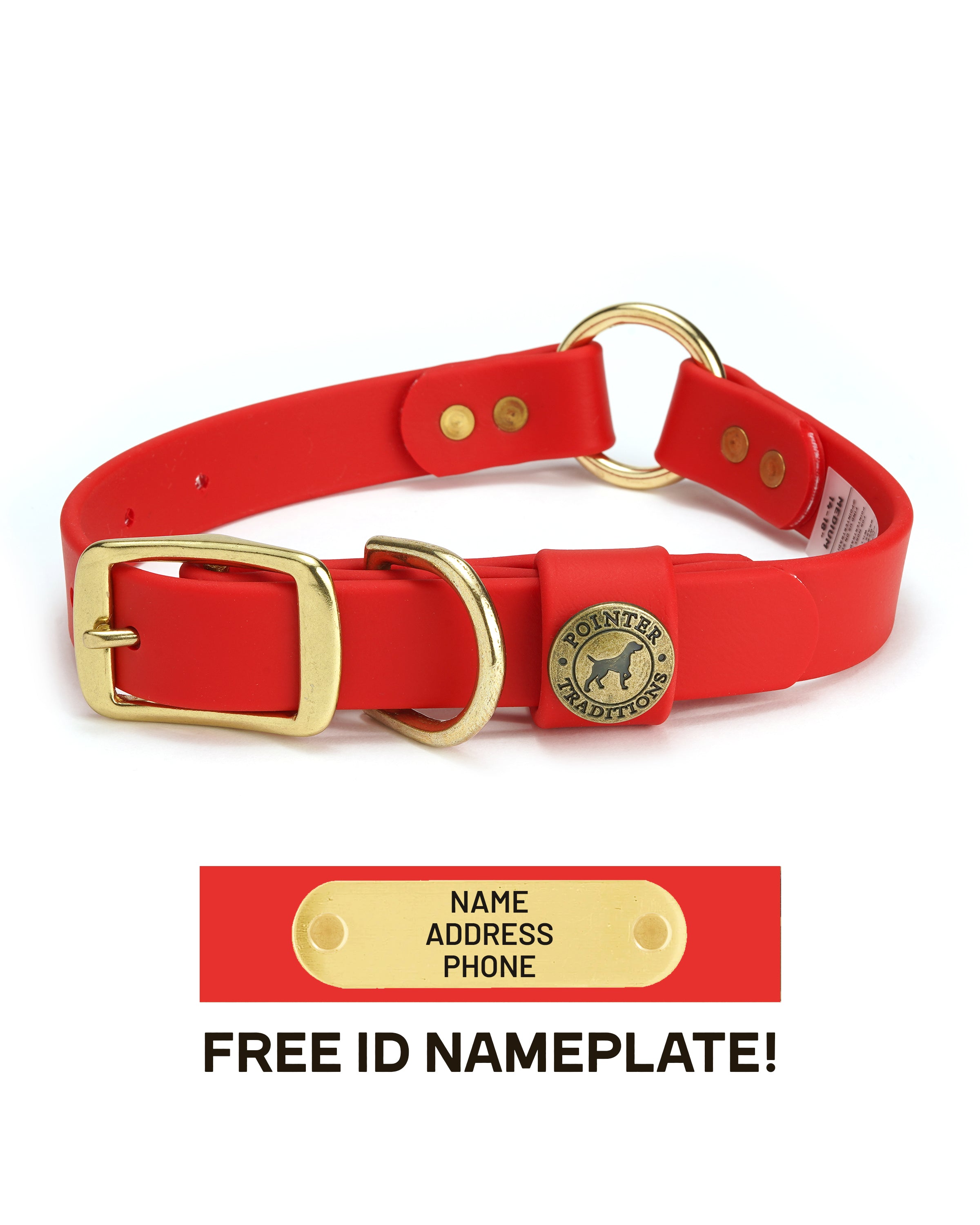 Hunting Dog Center Ring Collar - Red