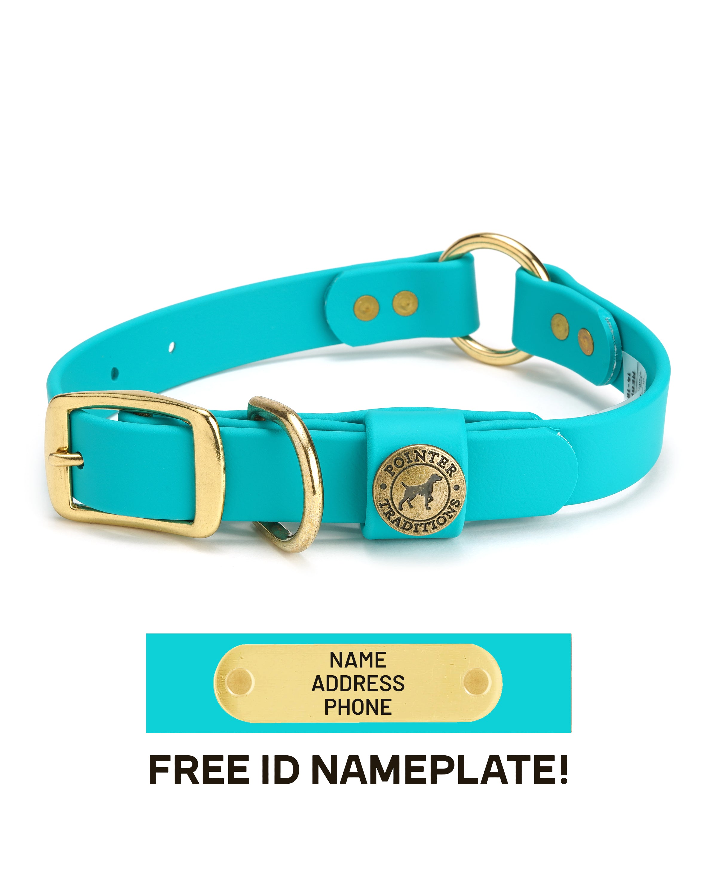Hunting Dog Center Ring Collar - Teal
